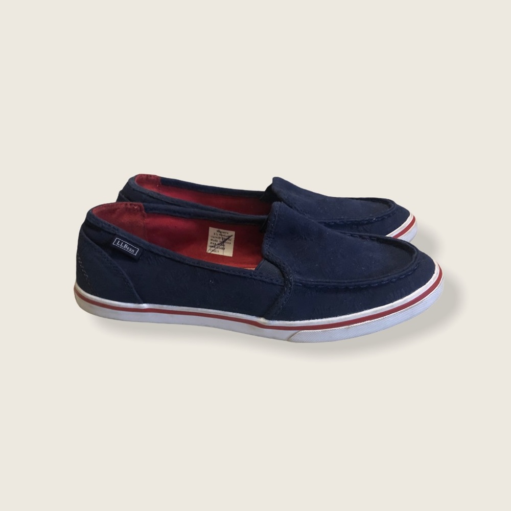 🚫 SOLD | L.L. BEAN LOAFER SLIP ON RED WHITE BLUE SHOES 6.5